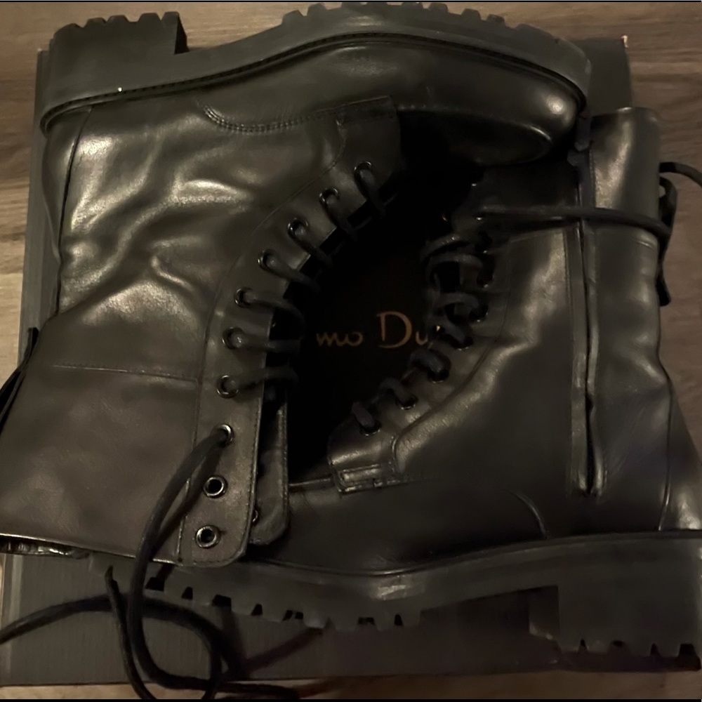 Black leather boots